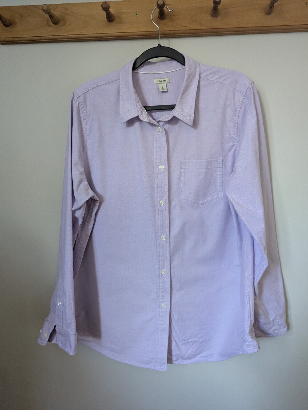 L.L. Bean Women's Lilac Button-Down Oxford Shirt